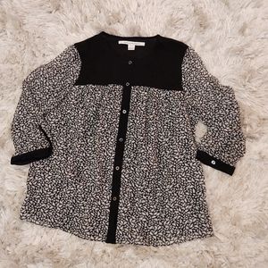 Diane Von Furstenberg DVF Printed Marcy Top Silk 0